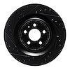 633-02102L Drilled/Slotted Brake Rotor [Black], 2015-2018 Porsche, Position: Rear Left - image 1