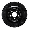 633-02102R Drilled/Slotted Brake Rotor [Black], 2015-2018 Porsche, Position: Rear Right - image 1