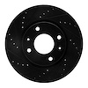 633-03000L Drilled/Slotted Brake Rotor [Black], 2002-2006 Kia/Hyundai/Genesis, Position: Front Left - image 1