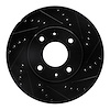 633-03000R Drilled/Slotted Brake Rotor [Black], 2002-2006 Kia/Hyundai/Genesis, Position: Front Right - image 1