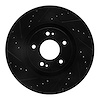 633-03003L Drilled/Slotted Brake Rotor [Black], Fits Select Kia/Hyundai/Genesis, Position: Front Left - image 1