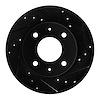 633-03004R Drilled/Slotted Brake Rotor [Black], 1989-1998 Kia/Hyundai/Genesis, Position: Front Right - image 1
