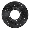 633-03005R Drilled/Slotted Brake Rotor [Black], 1987-1999 Multiple Makes/Models, Position: Front Right