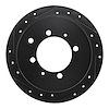 633-03006L Drilled/Slotted Brake Rotor [Black], 1991-1993 Kia/Hyundai/Genesis, Position: Rear Left - image 1