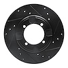 633-03007R Drilled/Slotted Brake Rotor [Black], 1992-1998 Kia/Hyundai/Genesis, Position: Front Right - image 1