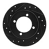 633-03008L Drilled/Slotted Brake Rotor [Black], 1994-1996 Kia/Hyundai/Genesis, Position: Rear Left - image 1
