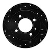 633-03010L Drilled/Slotted Brake Rotor [Black], 1997-2006 Kia/Hyundai/Genesis, Position: Rear Left - image 1