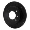 633-03010L Drilled/Slotted Brake Rotor [Black], 1997-2006 Kia/Hyundai/Genesis, Position: Rear Left - image 2