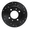 633-03010R Drilled/Slotted Brake Rotor [Black], 1997-2006 Kia/Hyundai/Genesis, Position: Rear Right - image 1