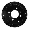 633-03011L Drilled/Slotted Brake Rotor [Black], 1999-2006 Kia/Hyundai/Genesis, Position: Rear Left - image 1