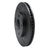 633-03013R Drilled/Slotted Brake Rotor [Black], 2001-2003 Kia/Hyundai/Genesis, Position: Front Right - image 2