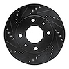 633-03015L Drilled/Slotted Brake Rotor [Black], 2001-2003 Kia/Hyundai/Genesis, Position: Front Left - image 1