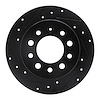 633-03017L Drilled/Slotted Brake Rotor [Black], 2003-2008 Kia/Hyundai/Genesis, Position: Rear Left - image 1