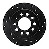 633-03017R Drilled/Slotted Brake Rotor [Black], 2003-2008 Kia/Hyundai/Genesis, Position: Rear Right - image 1
