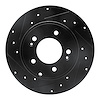 633-03021L Drilled/Slotted Brake Rotor [Black], 2005-2020 Kia/Hyundai/Genesis, Position: Rear Left - image 1