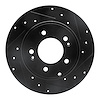 633-03021R Drilled/Slotted Brake Rotor [Black], 2005-2020 Kia/Hyundai/Genesis, Position: Rear Right - image 1