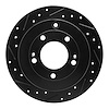 633-03022L Drilled/Slotted Brake Rotor [Black], 2006-2009 Kia/Hyundai/Genesis, Position: Rear Left - image 1