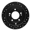 633-03022R Drilled/Slotted Brake Rotor [Black], 2006-2009 Kia/Hyundai/Genesis, Position: Rear Right - image 1