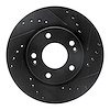 633-03023R Drilled/Slotted Brake Rotor [Black], 2007-2010 Kia/Hyundai/Genesis, Position: Front Right - image 1