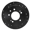 633-03024L Drilled/Slotted Brake Rotor [Black], 2007-2010 Kia/Hyundai/Genesis, Position: Rear Left - image 1