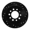 633-03025R Drilled/Slotted Brake Rotor [Black], 2007-2008 Kia/Hyundai/Genesis, Position: Rear Right - image 1