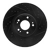 633-03028R Drilled/Slotted Brake Rotor [Black], 2009-2014 Kia/Hyundai/Genesis, Position: Front Right - image 1