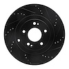 633-03031R Drilled/Slotted Brake Rotor [Black], 2010-2016 Kia/Hyundai/Genesis, Position: Rear Right - image 1