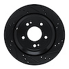 633-03035R Drilled/Slotted Brake Rotor [Black], 2011-2017 Kia/Hyundai/Genesis, Position: Rear Right - image 1
