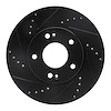 633-03038L Drilled/Slotted Brake Rotor [Black], Fits Select Kia/Hyundai/Genesis, Position: Front Left - image 1