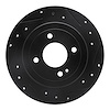 633-03041R Drilled/Slotted Brake Rotor [Black], Fits Select Multiple Makes/Models, Position: Rear Right - image 1