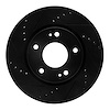 633-03043L Drilled/Slotted Brake Rotor [Black], 2001-2005 Kia/Hyundai/Genesis, Position: Front Left - image 1