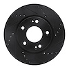 633-03043R Drilled/Slotted Brake Rotor [Black], 2001-2005 Kia/Hyundai/Genesis, Position: Front Right - image 1