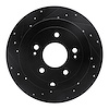 633-03046L Drilled/Slotted Brake Rotor [Black], 2007-2009 Kia/Hyundai/Genesis, Position: Rear Left - image 1