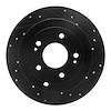 633-03046R Drilled/Slotted Brake Rotor [Black], 2007-2009 Kia/Hyundai/Genesis, Position: Rear Right - image 1