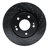 633-03049R Drilled/Slotted Brake Rotor [Black], 2007-2009 Kia/Hyundai/Genesis, Position: Front Right - image 1