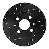 633-07001L Drilled/Slotted Brake Rotor [Black], 2009-2019 Mopar, Position: Rear Left
