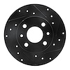 633-07001R Drilled/Slotted Brake Rotor [Black], 2009-2019 Mopar, Position: Rear Right