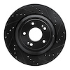 633-10002R Drilled/Slotted Brake Rotor [Black], 2017-2020 Kia/Hyundai/Genesis, Position: Rear Right - image 1