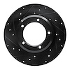 633-11000L Drilled/Slotted Brake Rotor [Black], 1974-1999 Land Rover, Position: Front Left - image 1