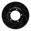 633-11001L Drilled/Slotted Brake Rotor [Black], 1990-2016 Land Rover, Position: Front Left