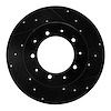 633-11002R Drilled/Slotted Brake Rotor [Black], 1974-2016 Land Rover, Position: Rear Right