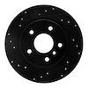 633-11004L Drilled/Slotted Brake Rotor [Black], 1994-2004 Land Rover, Position: Rear Left - image 1