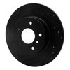 633-11004L Drilled/Slotted Brake Rotor [Black], 1994-2004 Land Rover, Position: Rear Left - image 2