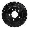 633-11004R Drilled/Slotted Brake Rotor [Black], 1994-2004 Land Rover, Position: Rear Right - image 1