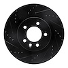 633-11009L Drilled/Slotted Brake Rotor [Black], 2005-2009 Land Rover, Position: Front Left - image 1
