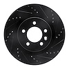 633-11009R Drilled/Slotted Brake Rotor [Black], 2005-2009 Land Rover, Position: Front Right