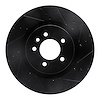633-11011R Drilled/Slotted Brake Rotor [Black], 2006-2017 Land Rover, Position: Front Right - image 1