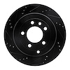 633-11012L Drilled/Slotted Brake Rotor [Black], 2005-2007 Land Rover, Position: Rear Left - image 1