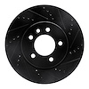 633-11013R Drilled/Slotted Brake Rotor [Black], 2005-2007 Land Rover, Position: Front Right - image 1