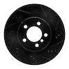 633-11015R Drilled/Slotted Brake Rotor [Black], 2006-2009 Land Rover, Position: Front Right - image 1